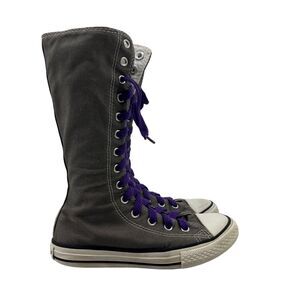 Converse Super High Top Sneakers Juniors 1 Gray Chuck Taylor All Star Calf Knee